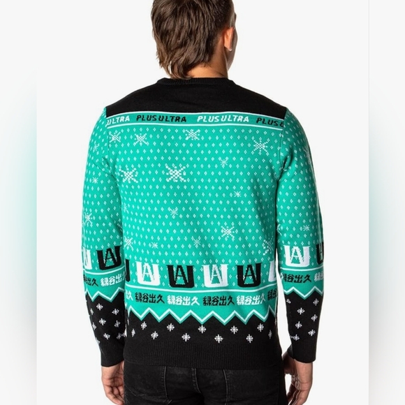 My Hero Academia - Plus Ultra Deku Izuku Midoriya Ugly Christmas Sweater Size Sm - Picture 5 of 8